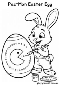 Coloring pages: Pac Man Easter Egg pdf