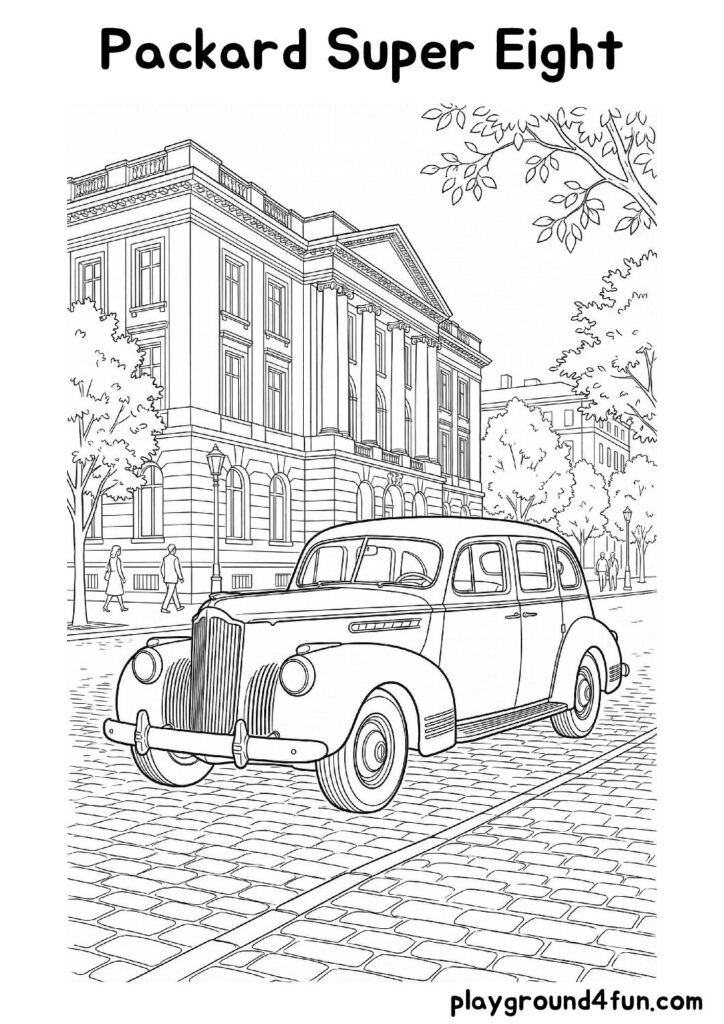 Packard Super Eight Coloring Pages