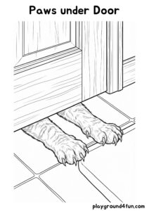 Coloring pages: Paws under Door pdf