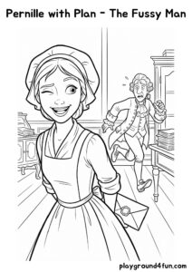 Coloring pages: Pernille with Plan The Fussy Man pdf
