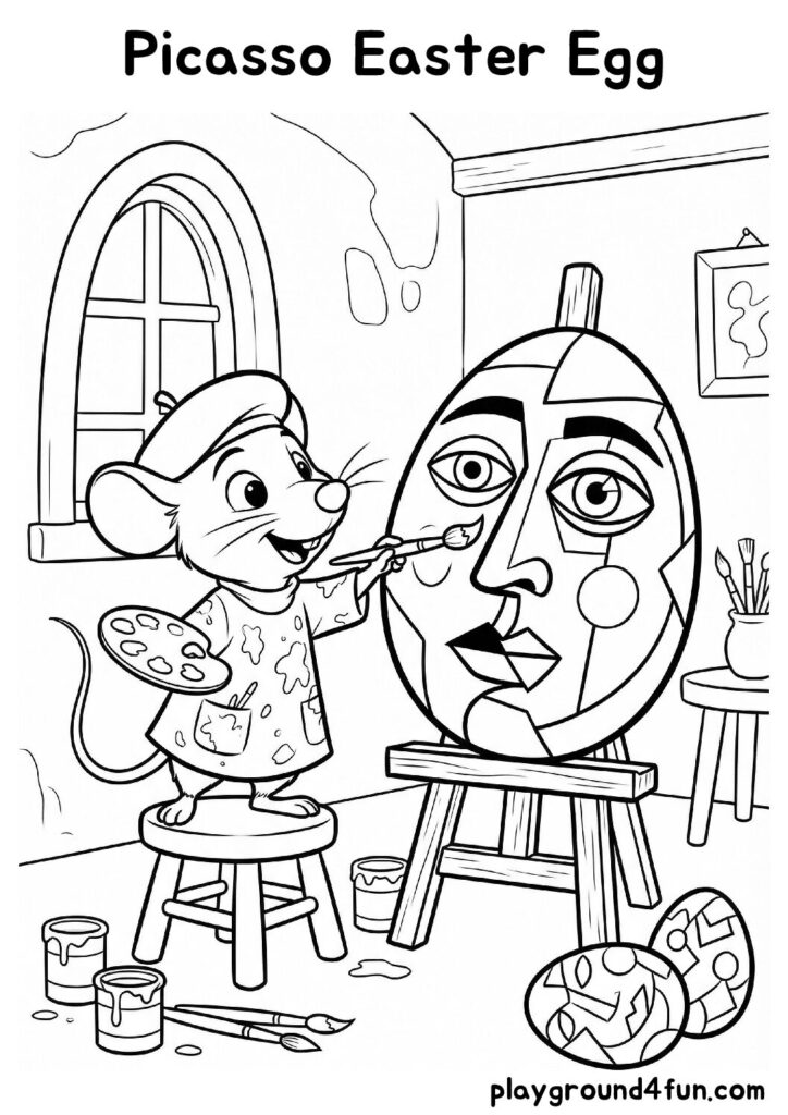 Picasso Easter Egg Coloring Pages