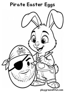 Coloring pages: Pirate Easter Eggs pdf