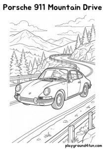 Coloring pages: Porsche 911 Mountain Drive pdf