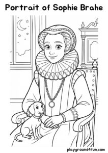 Coloring pages: Portrait of Sophie Brahe pdf