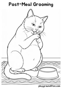 Coloring pages: Post Meal Grooming pdf