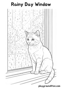 Coloring pages: Rainy Day Window pdf