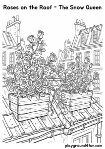 Coloring pages: Roses on the Roof The Snow Queen pdf
