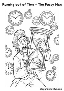 Coloring pages: Running out of Time The Fussy Man pdf