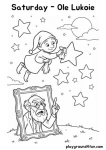 Coloring pages: Saturday Ole Lukoie pdf