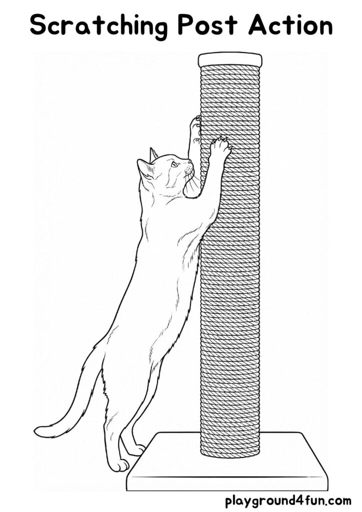 Scratching Post Action Coloring Pages