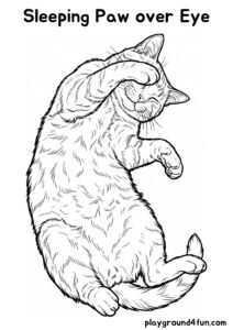 Coloring pages: Sleeping Paw over Eye pdf