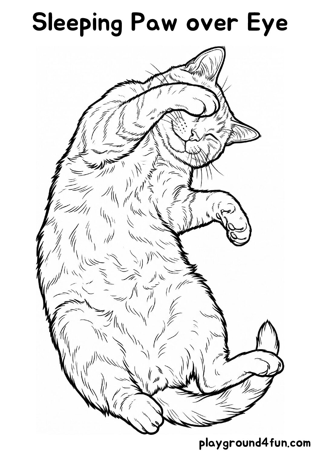 Coloring pages: Sleeping Paw over Eye pdf