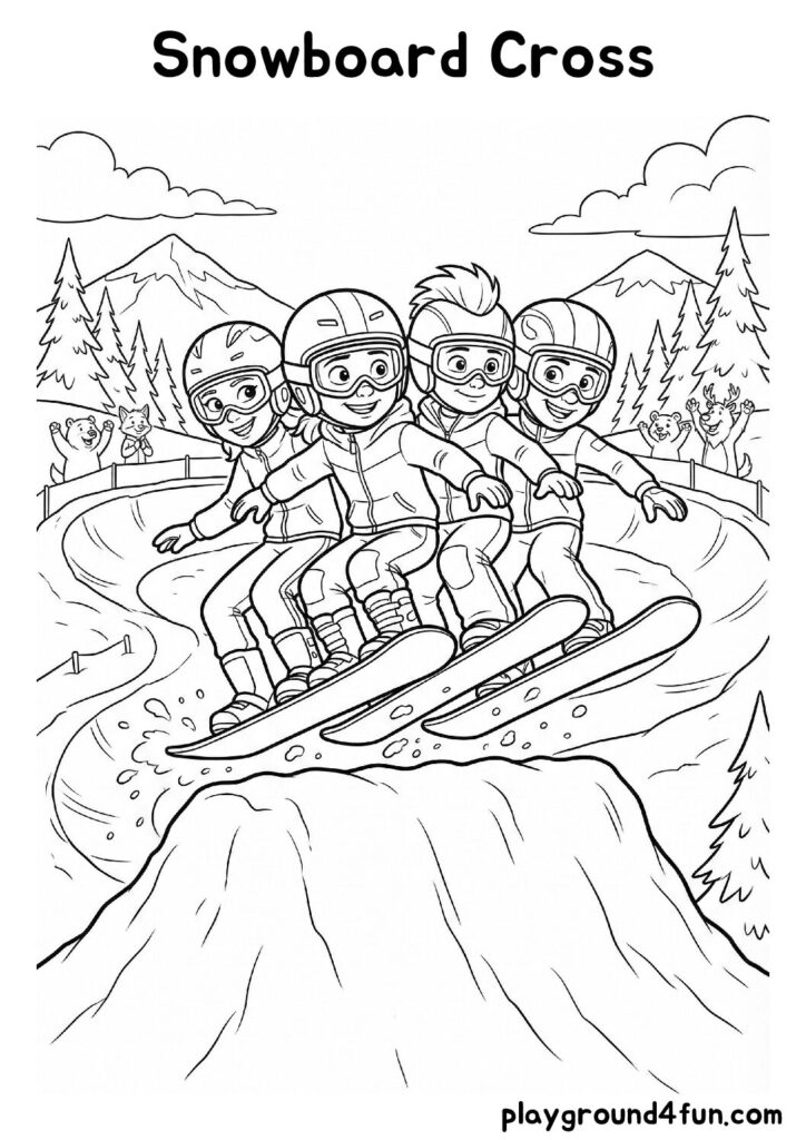 Snowboard Cross Coloring Pages