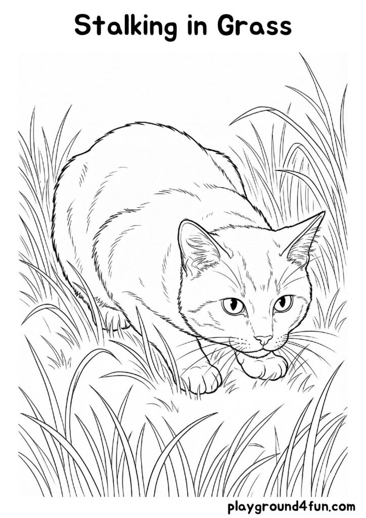 Stalking in Grass Coloring Pages