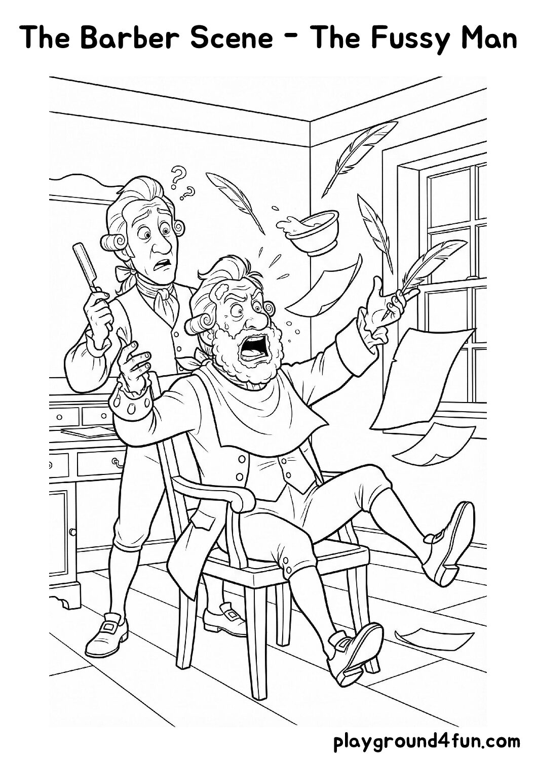 Coloring pages: The Barber Scene The Fussy Man pdf
