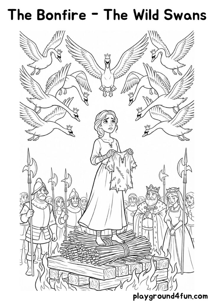 Coloring pages: The Bonfire The Wild Swans preview