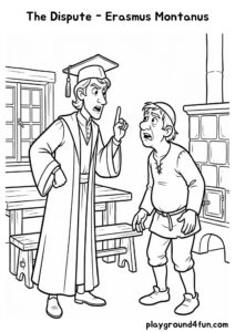 Coloring pages: The Dispute Erasmus Montanus pdf