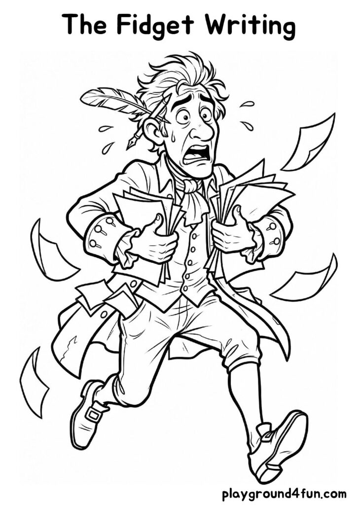 The Fidget Writing Coloring Pages