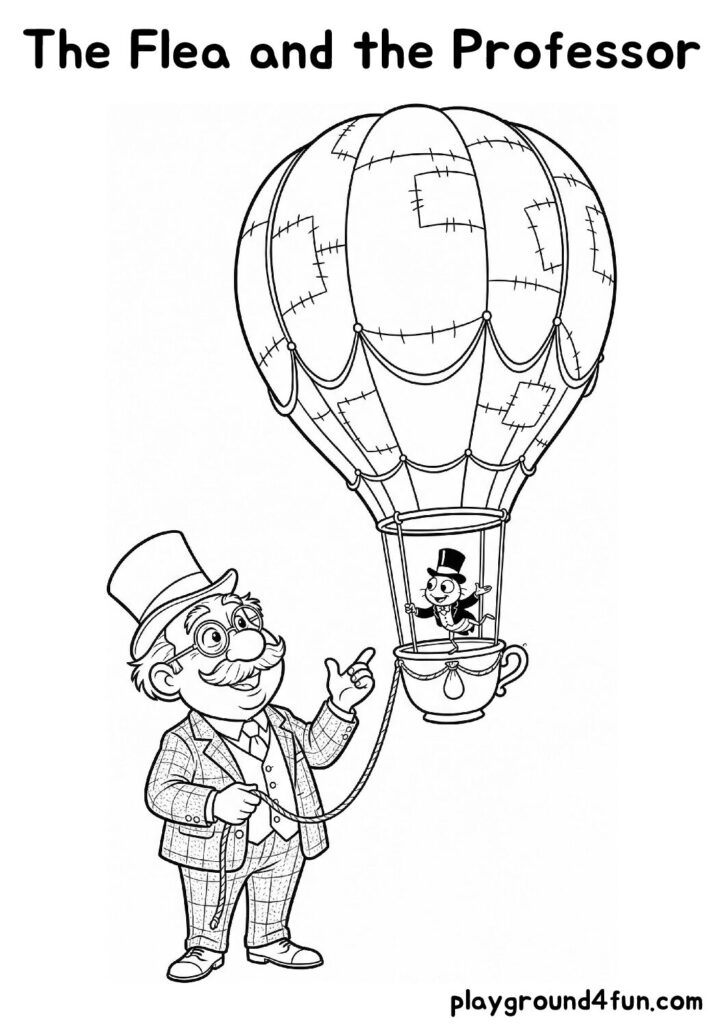 The Flea and the Professor Coloring Pages