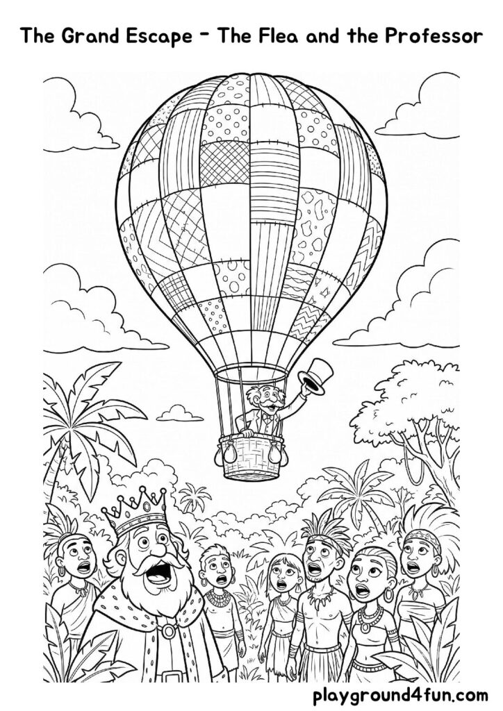The Grand Escape – The Flea and the Professor Coloring Pages