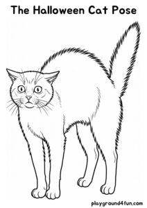 Coloring pages: The Halloween Cat Pose pdf