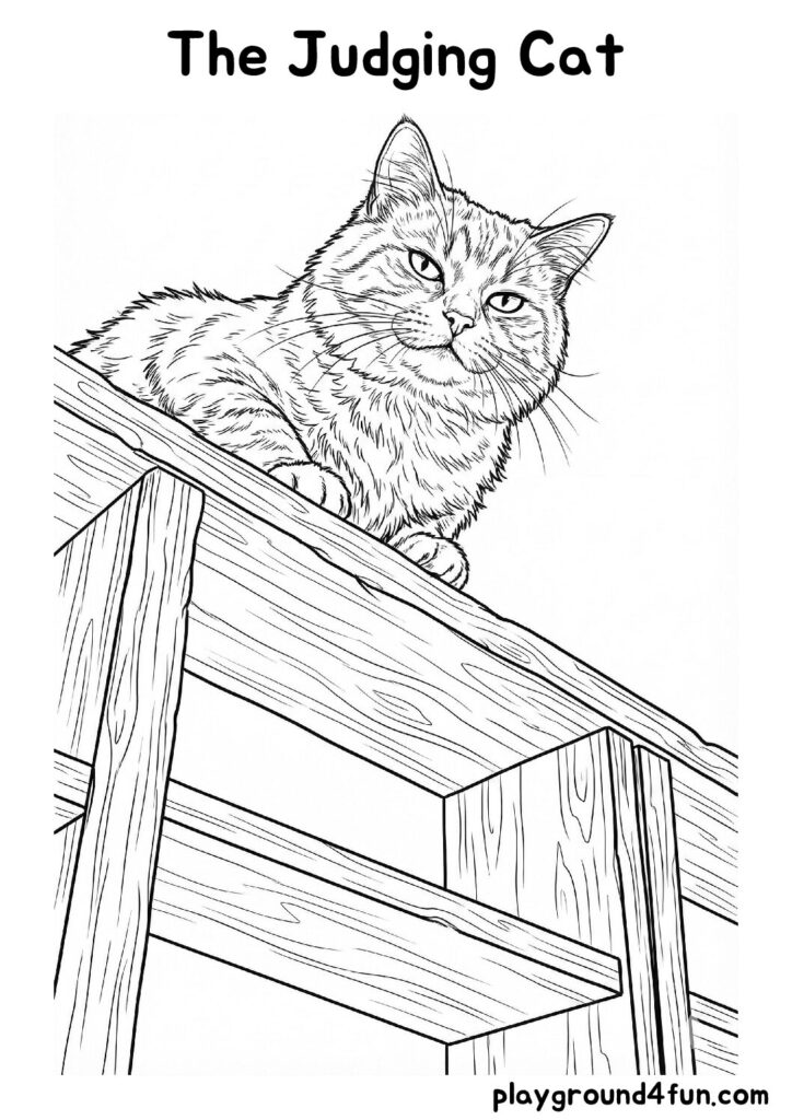 The Judging Cat Coloring Pages