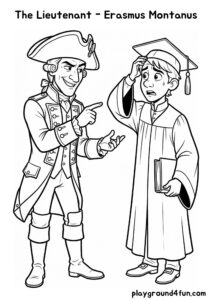 Coloring pages: The Lieutenant Erasmus Montanus pdf