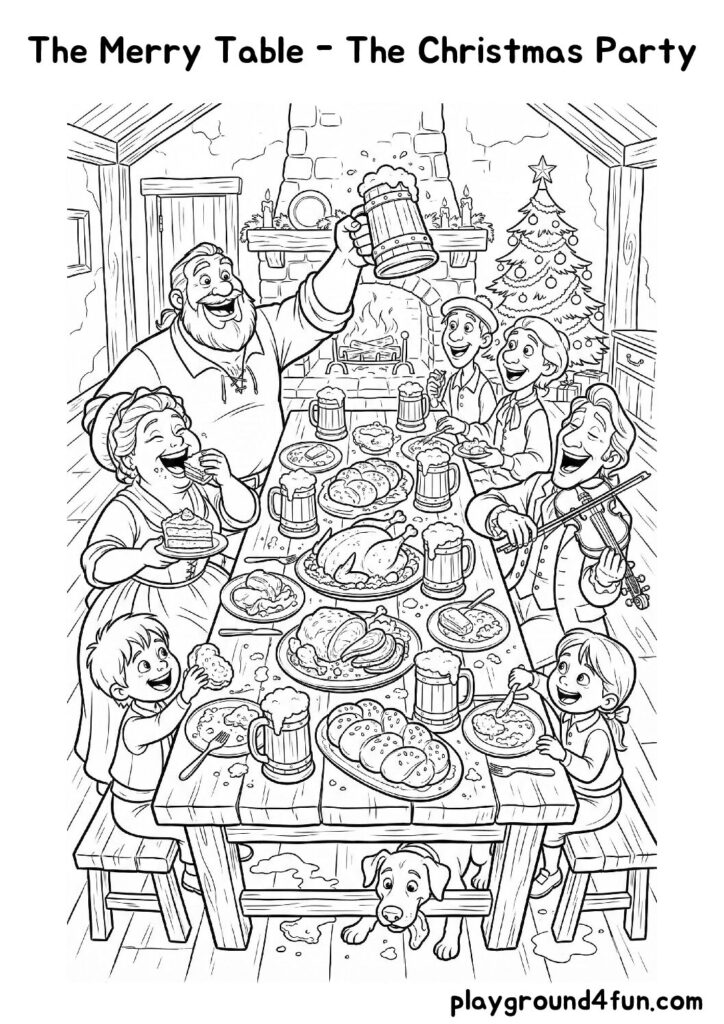 The Merry Table – The Christmas Party Coloring Pages