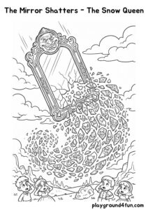 Coloring pages: The Mirror Shatters The Snow Queen pdf