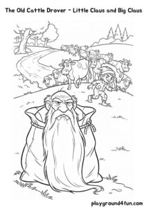 Coloring pages: The Old Cattle Drover Little Claus and Big Claus pdf