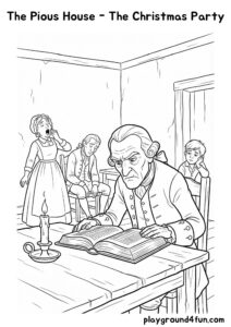 Coloring pages: The Pious House The Christmas Party pdf