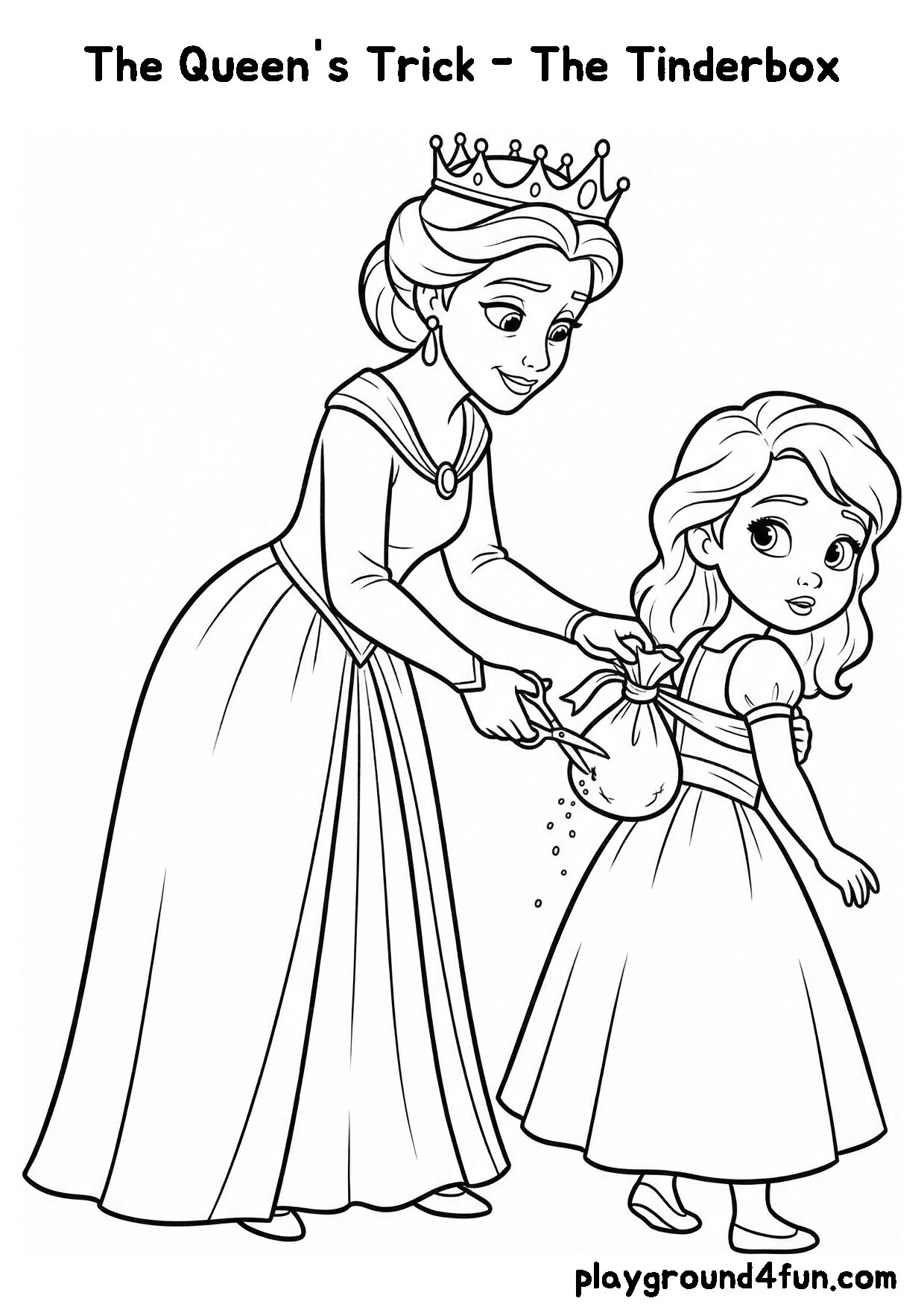 Coloring pages: The Queens Trick The Tinderbox preview