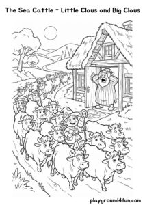 Coloring pages: The Sea Cattle Little Claus and Big Claus pdf