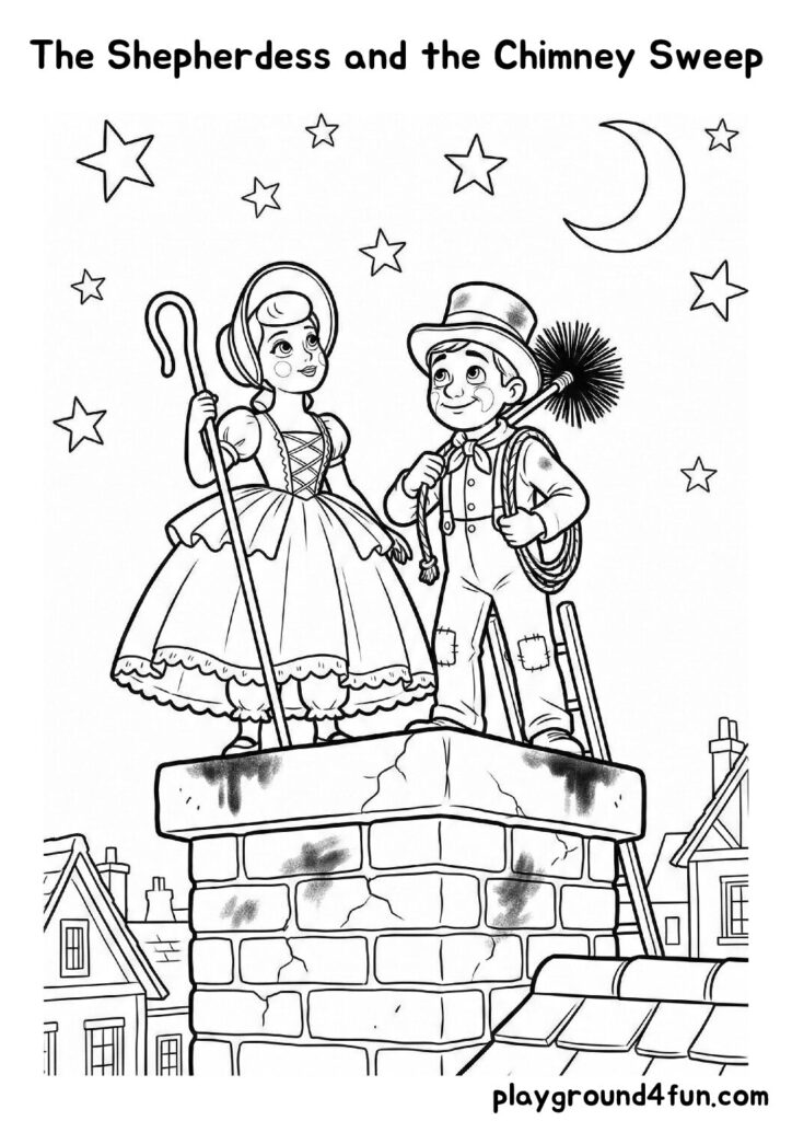 The Shepherdess and the Chimney Sweep Coloring Pages