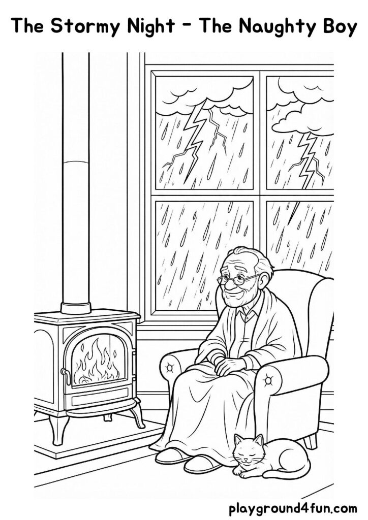 The Stormy Night – The Naughty Boy Coloring Pages