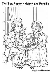 Coloring pages: The Tea Party Henry and Pernilla pdf