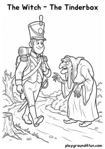 Coloring pages: The Witch The Tinderbox pdf