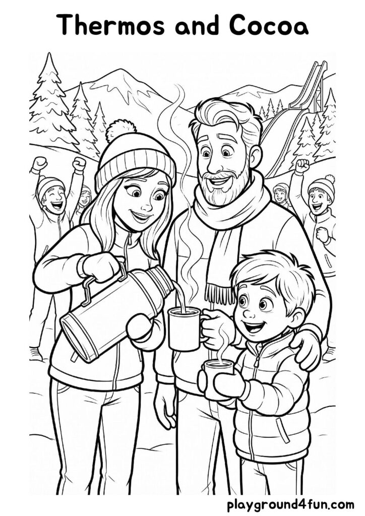 Thermos and Cocoa Coloring Pages