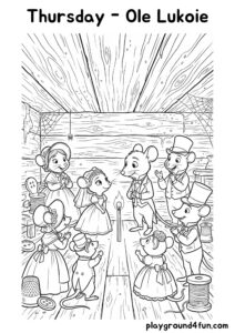 Coloring pages: Thursday Ole Lukoie pdf