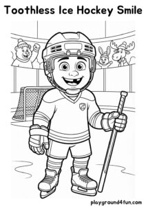 Coloring pages: Toothless Ice Hockey Smile pdf