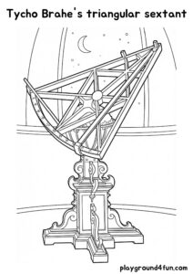 Coloring pages: Tycho Brahes triangular sextant pdf
