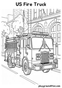 Coloring pages: US Fire Truck pdf
