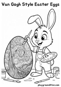 Coloring pages: Van Gogh Style Easter Eggs pdf