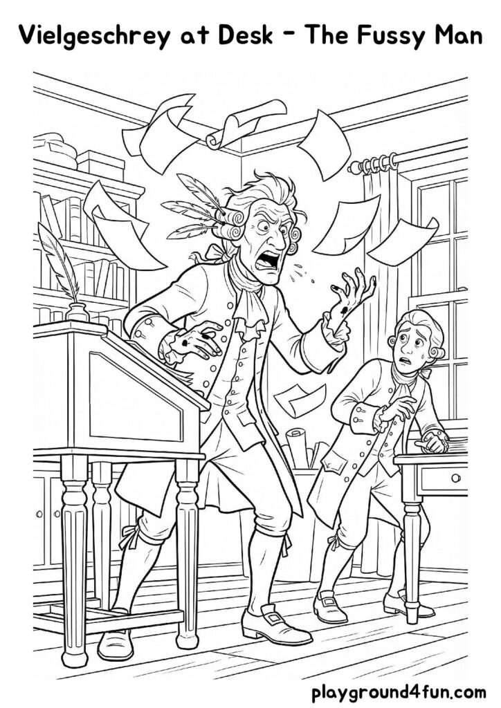 Vielgeschrey at Desk – The Fussy Man