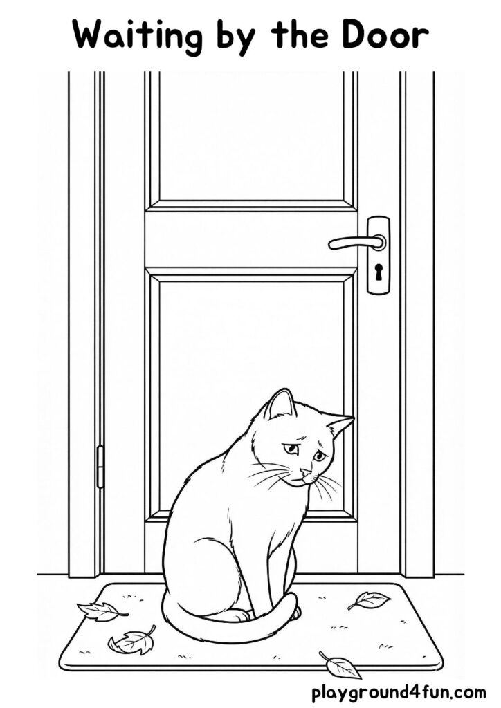Waiting by the Door Coloring Pages
