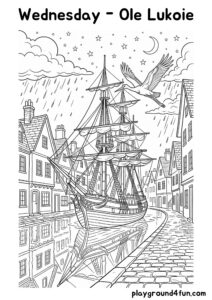 Coloring pages: Wednesday Ole Lukoie pdf