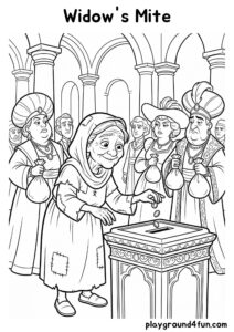 Coloring pages: Widows Mite pdf