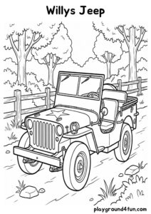 Coloring pages: Willys Jeep pdf