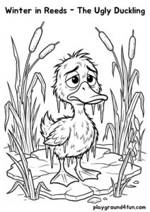 Coloring pages: Winter in Reeds The Ugly Duckling pdf
