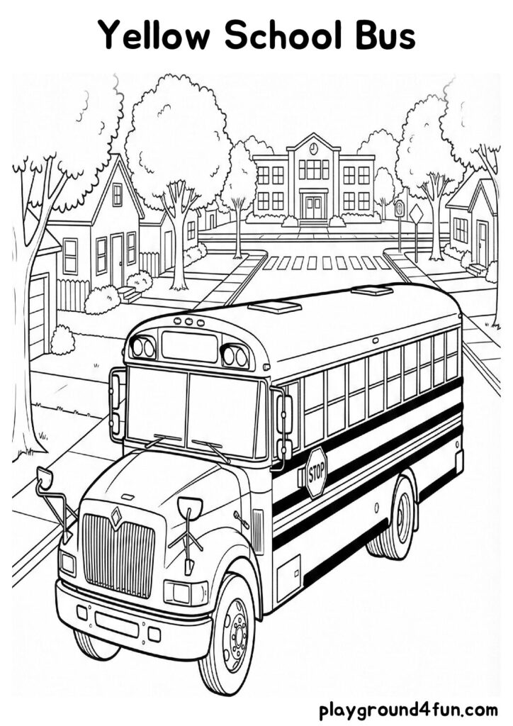 Yellow School Bus Coloring Pages
